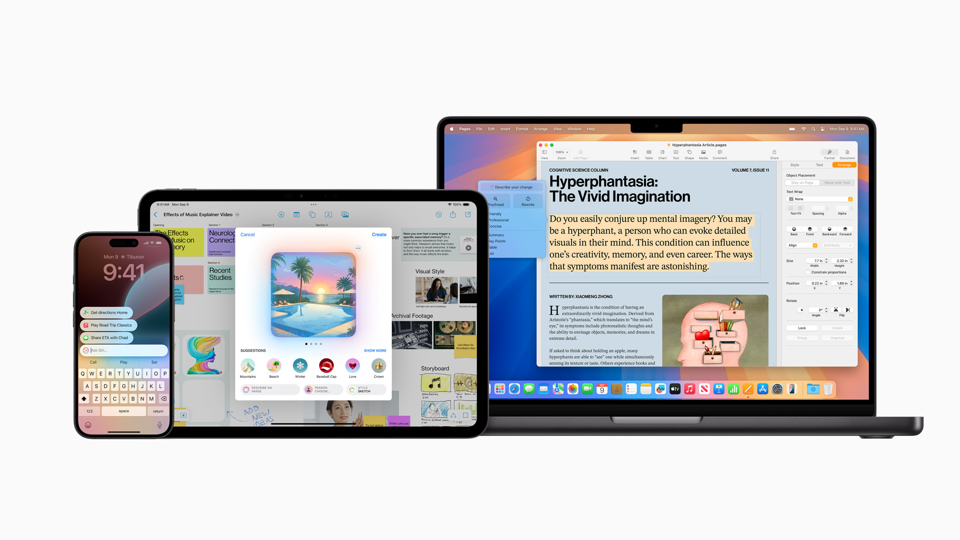 Apple Intelligence features will start rolling out next month with iOS 18.1, iPadOS 18.1, and macOS Sequoia 15.1, with additional features launching in the coming months. Source: Apple