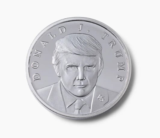 Trump debuts exclusive silver coin—designed by Trump, minted in America