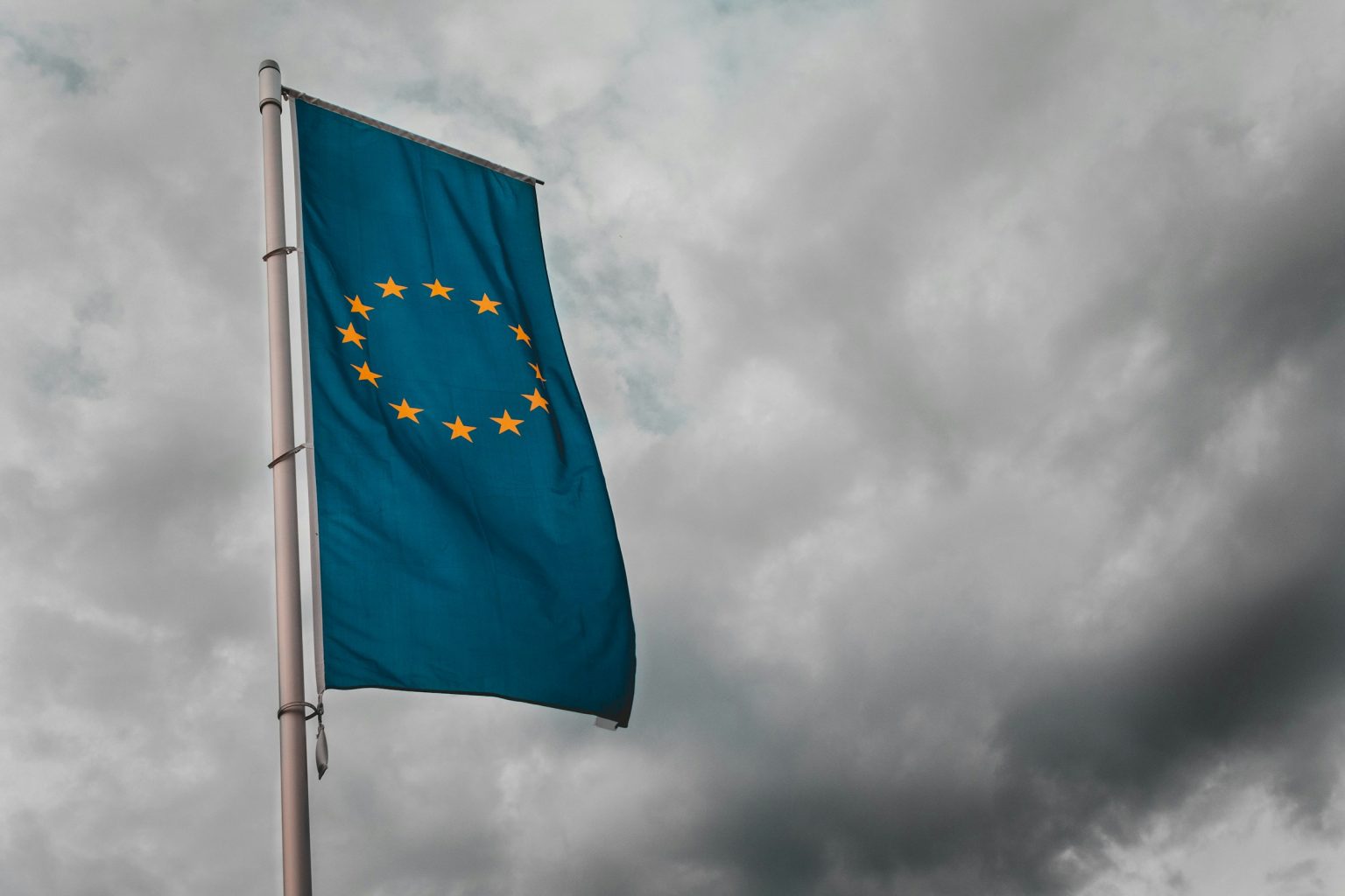 European Union flag illustrating the release of the bloc's first draft of regulatory guidance for general-purpose AI models in the EU that could set a legal benchmark for artificial intelligence regulations around the world.