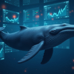 A Whale and Price Charts in teh Background