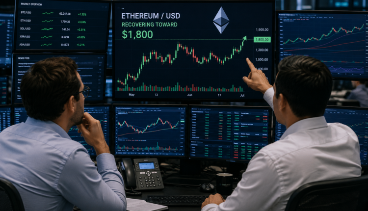 Ethereum approaches $1,800 as bulls test key resistance